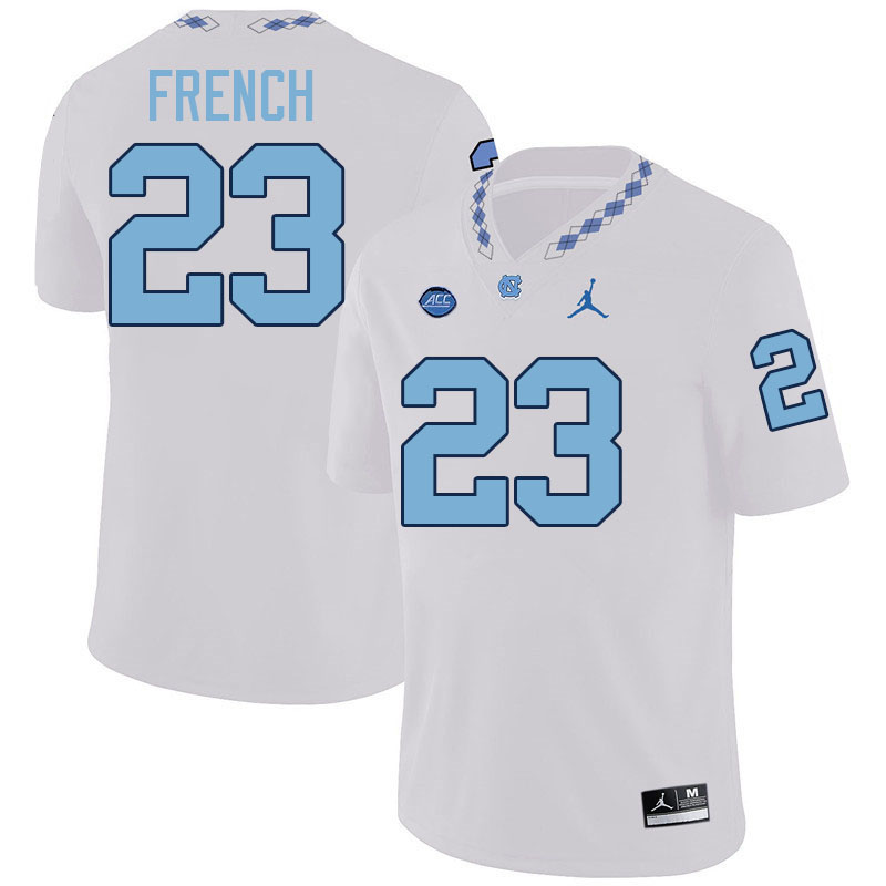 #23 Charleston French North Carolina Tar Heels Jerseys,Apparels,Uniforms Stitched-White #23 Charleston French North Carolina Tar Heels Jerseys,Apparels,Uniforms Stitched-White